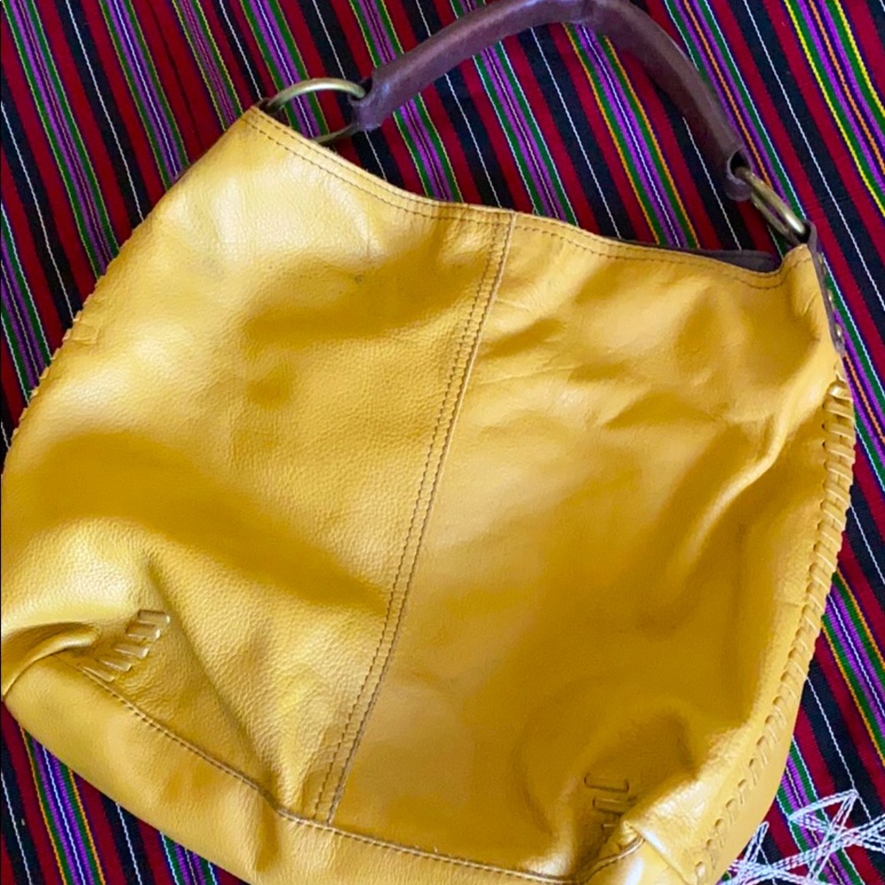 Lucky Brand Yellow Leather Hobo